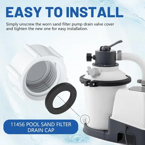 Miniatura 6 de 11456 Tapa de válvula de drenaje de piscina compatible con bombas de filtro de arena Intex, tapa de drenaje de bomba de piscina para piscina sobre