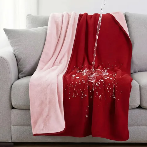 Miniatura 8 de Tisancy Manta impermeable para cama, sofá, 40 x 60 pulgadas, reversible y lavable, tapete impermeable de vellón y franela, resistente al agua