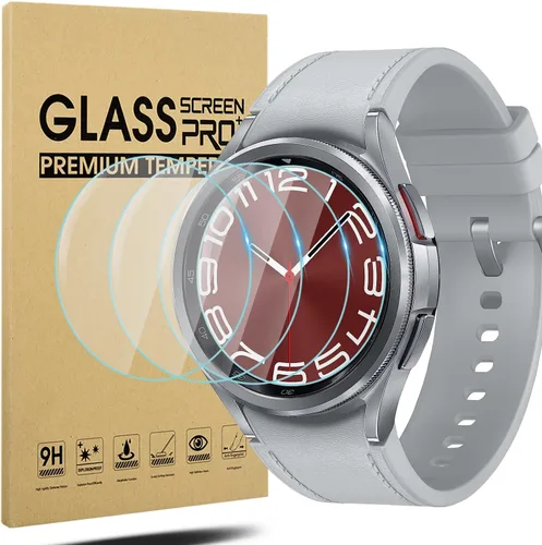 Suoman 4-Pack para Samsung Galaxy Watch 6 Classic 43mm Protector de pantalla, [Antiarañazos] 2.5D 9H Película protectora de vidrio templado