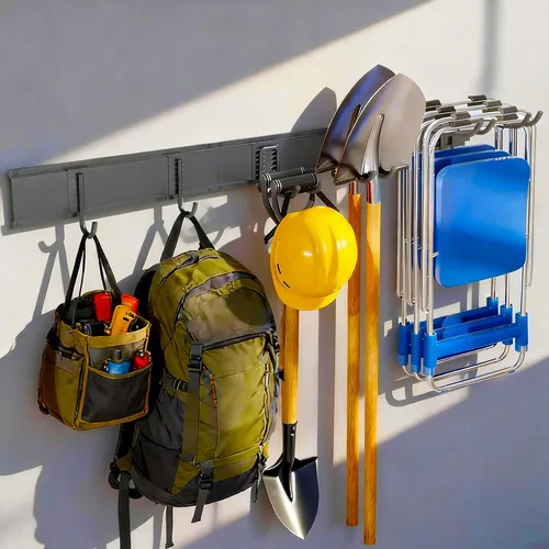 Miniatura 7 de Ultrawall Organizador de herramientas de jardín, organizador de herramientas de garaje de 48 pulgadas, soporte de pared de acero resistente