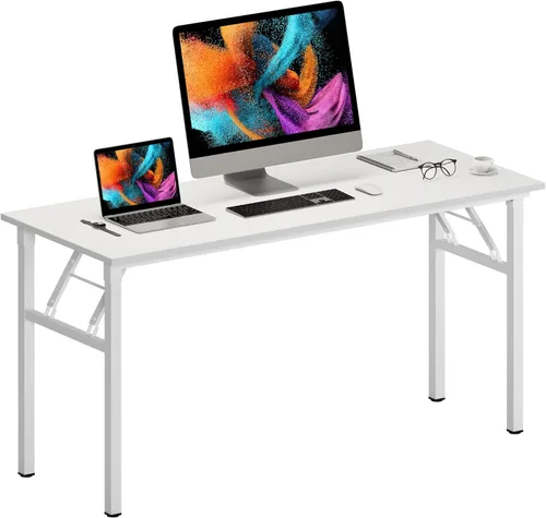 Miniatura 10 de Need AC5AW - Escritorio pequeño plegable, resistente y robusto para computadora, oficina en casa, dormitorios y espacios pequeños, no requiere Roble