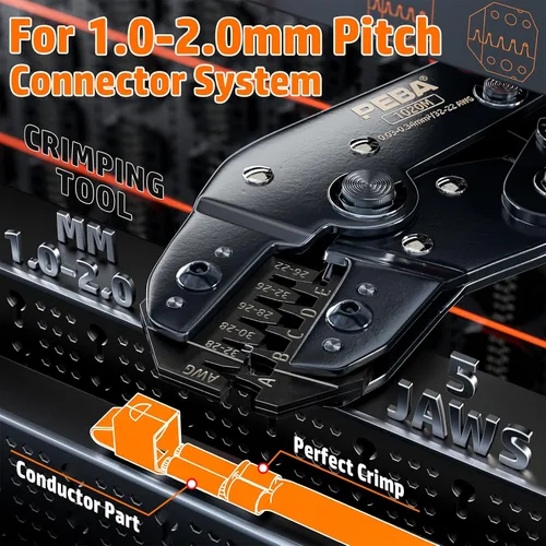 Miniatura 2 de PEBA JST Engarzador con Ratillo 32-22 AWG para Conectores Micro de 1.0mm/1.25mm/1.5mm/2.0mm de Pitch, Herramienta de Engarzamiento para JST-SH