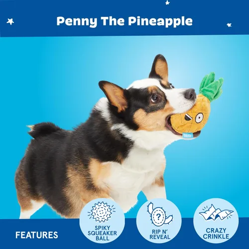 Miniatura 4 de Barkbox Juguete para Perros 2 en 1 Interactivo Exterior de Felpa con Chirriador y Material Crujiente, Juguete para Perro Desgarrable con Pelota