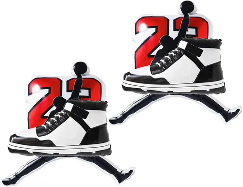Miniatura 7 de Zapatos deportivos de baloncesto - Decoraciones de fiesta de cumpleaños para niños y hombres con globos y decoraciones de pelota de tenis