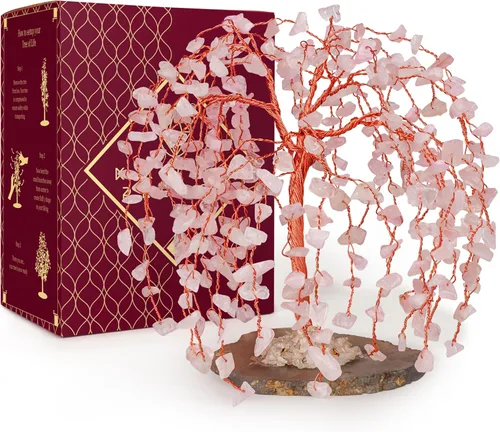 Miniatura 39 de Árbol de la vida de cristal curativo de 7 chakras, árboles bonsái hechos a mano para energía positiva, dinero y buena suerte, árbol para decoración