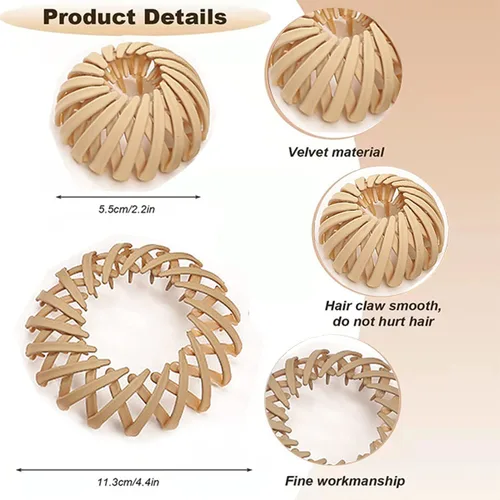 Miniatura 3 de 7 pinzas para el pelo de nido de pájaro Lazos retráctiles para el cabello, horquilla para peinado, diadema antideslizante, pinzas para el cabello