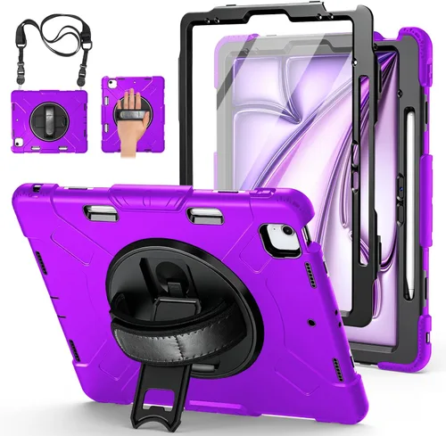 Miniatura 12 de Funda para iPad Pro 11 M5 2025/M4 2024: Funda protectora para iPad Pro de 11 pulgadas 5ª generación con protector de pantalla, soporte, asa y correa