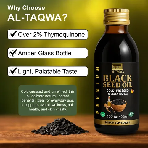 Miniatura 7 de AL-TAQWA Aceite de semilla negra – Aceite de nigella sativa virgen extra (Kalonji) para el cabello, la piel y el bienestar – prensado en frío, sin
