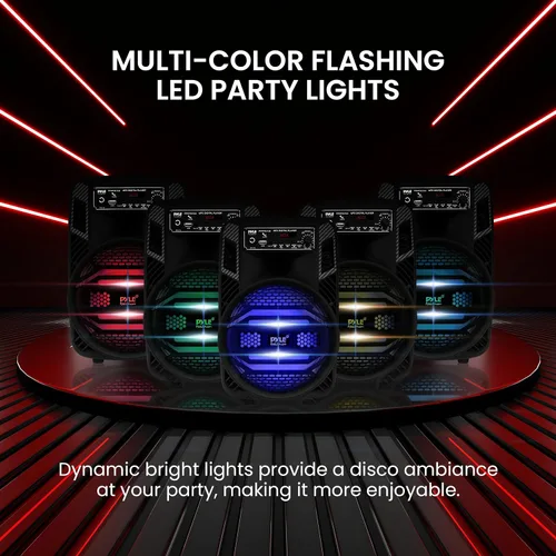 Miniatura 4 de Portable Bluetooth PA Speaker System - 300W Rechargeable Outdoor Bluetooth Speaker Portable PA System w/ 8” Subwoofer 1” Tweeter, Microphone in