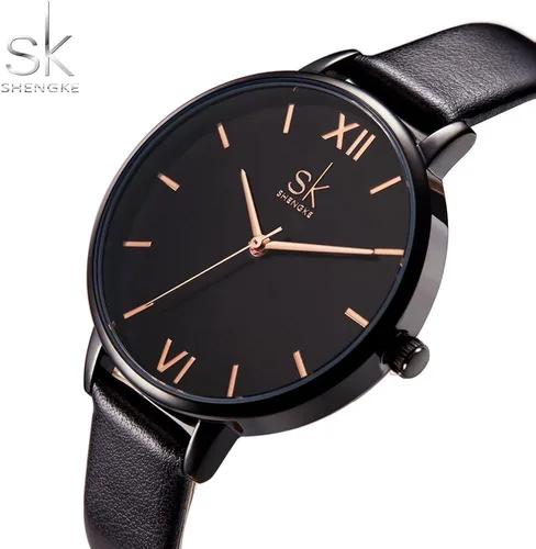 Miniatura 2 de SHENGKE - Reloj de pulsera para mujer con correa de piel, Decent, Casual, Geneva, a prueba de agua, para mujeres creativas