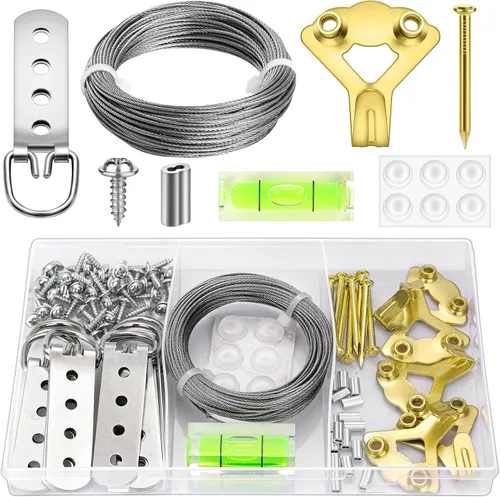Miniatura 9 de MAPVOLUT Kit de 372 piezas para colgar fotos, decoraciones de Navidad para interiores y exteriores, kit de herrajes para colgar marcos de fotos