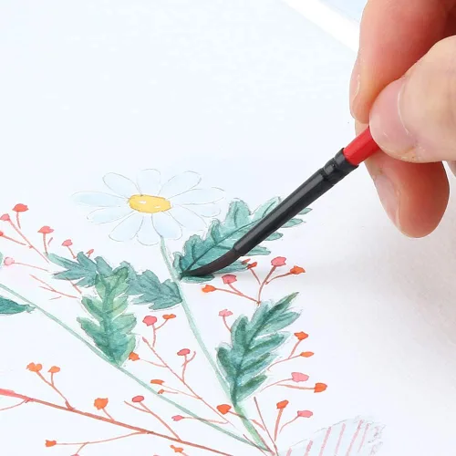 Miniatura 4 de Transon Juego de 9 pinceles redondos para pintura acrílica, acuarela, tinta de gouache, manualidades y pintura de detalles