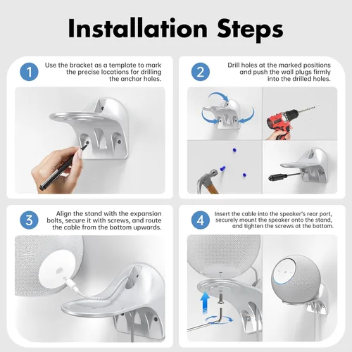 Miniatura 6 de XLTTYWL Soporte de pared para estudio, accesorios de montaje de estudio de aleación de aluminio con gestión de cables, soporte de pared premium que