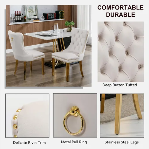 Miniatura 5 de Juego de mesa de comedor grande y moderna de mármol sintético blanco de 94.5 pulgadas, juego de mesa de comedor de 10 piezas con 10 sillas tapizadas