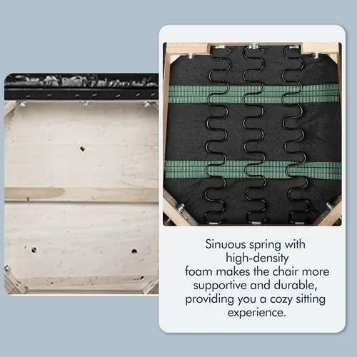 Miniatura 6 de Topeakmart Sillas Parson de tela de estilo clásico con patas de madera de goma y respaldo tapizado para comedor, sala de estar, hotel, restaurante