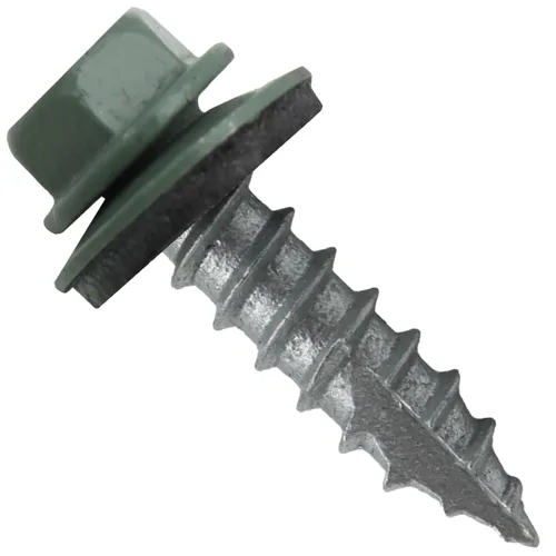 Miniatura 12 de HERR #14 CHARCOAL Tornillo de techo de chapa metálica de cabeza hexagonal: 250 tornillos x 1
