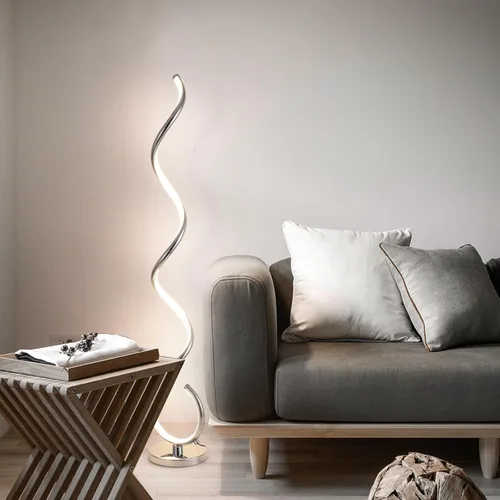 Miniatura 6 de EIDISUNY Lámpara de pie moderna para sala de estar, lámparas de pie LED en espiral de 3 colores con control remoto e interruptor de pie, lámpara