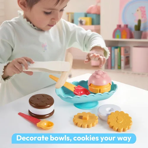 Miniatura 6 de lalalark Juguete de helado para niños pequeños, comida de juego que cambia de color, juguete de simulación para juegos de rol, accesorios de cocina