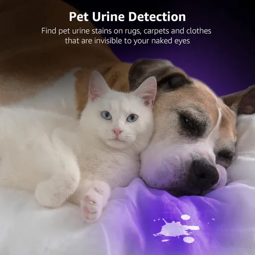 Miniatura 2 de Lepro - Linterna UV de 51 LEDs, luz negra manual, linterna UV con luz negra, detector de 395nm para orina de mascotas, manchas, chinches de cama