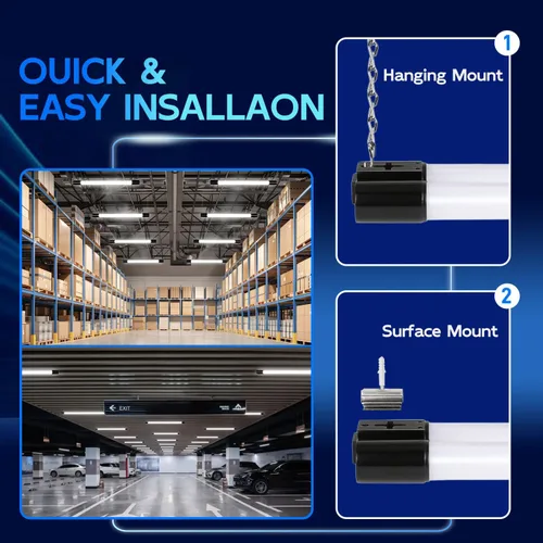 Miniatura 3 de hykolity Paquete de 10 luces LED enlazables de 4 pies para tienda, 4400 lm, 42 W [equivalente a 250 W], luces de tienda de 5000 K para garaje