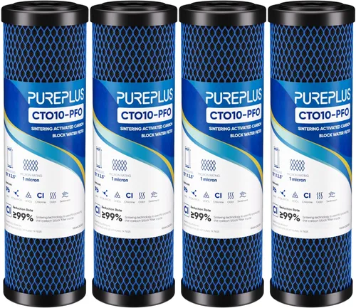 Miniatura 15 de Cartucho de filtro de agua de carbono CTO de 1 micrón, 2.5 x 10 pulgadas, repuesto para sistema de filtro de agua debajo del fregadero, Dupont