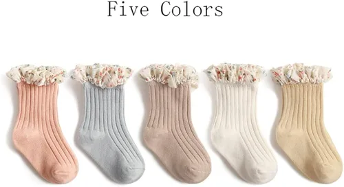 Miniatura 2 de Calcetines con volantes para bebés y niñas calcetines casuales de algodón para niños pequeños 0-8T