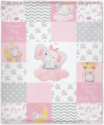 Miniatura 23 de Bonita manta de franela de elefante, ultra suave y acogedora, manta de forro polar ligera y mullida, manta de felpa cálida para sofá, cama, 30 x 40