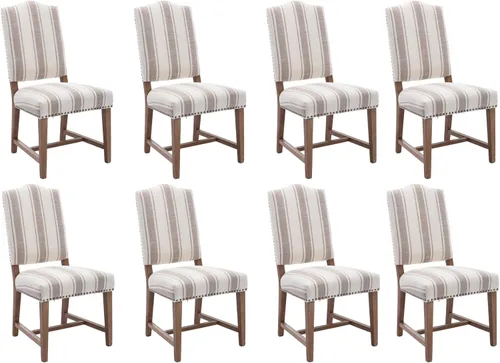 Miniatura 14 de Shunzhi Farmhouse - Juego de 2 sillas de comedor tapizadas estilo Parson, modernas de mediados de siglo con cabeza de clavo, de lino, sin brazos