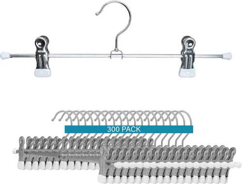 Miniatura 17 de Mawa by Reston Lloyd - Percha de ropa para pantalones y faldas con dos clips antideslizantes, estilo K/30D, 12 pulgadas, juego de 12, negro
