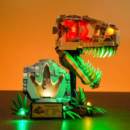 VONADO Kit de luz LED compatible con Lego Dinosaur Fossils: T. rex Skull 76964 (solo luces, sin modelos) Juego de iluminación creativa Accesorios