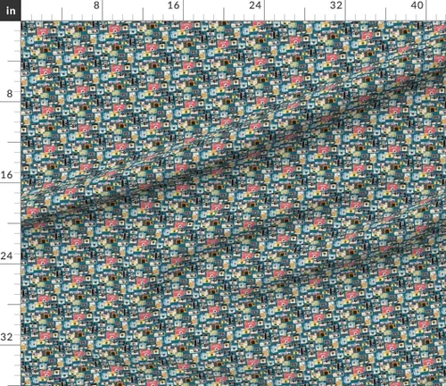 Miniatura 3 de Spoonflower Tela – Micro Midnight Vintage Cámara Ilustraciones Fotografía Retro Impreso en Petal Signature Tela de Algodón por The Yard – Costura