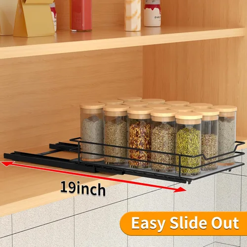 Miniatura 5 de BOIVSHI Organizador de especias extraíble para gabinete, organizador de especias deslizante resistente para armarios de cocina y despensa, se adapta