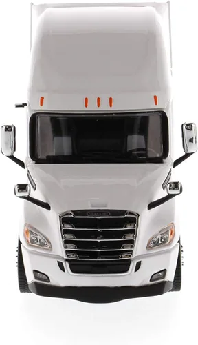 Miniatura 4 de Diecast Masters Freightliner Cascadia SBFA Tándem a escala 1:50 con durmiente de 72" Serie de transporte Modelo blanco perla 71027