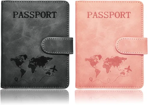 Miniatura 9 de Juego de 2 fundas para pasaporte, Azul, verde, Minimalista