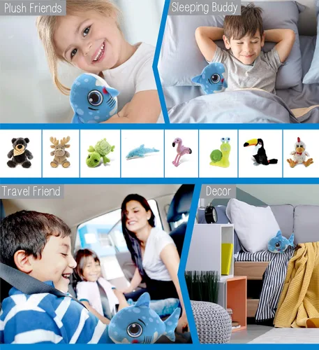 Miniatura 4 de DolliBu Juguete de peluche de tiburón azul, para niños y adultos, regalos de abrazo de tiburón, lindos animales de peluche para niños pequeños