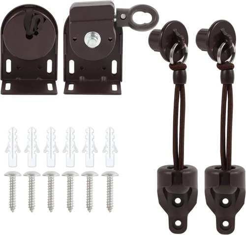 Miniatura 8 de Lifepefe Kit de bunge+soporte inalámbrico+cubierta de extremo nuevo, kit de soporte de montaje de repuesto universal para persiana solar Marrón