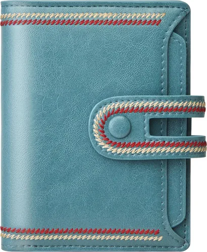 Miniatura 17 de TFKGS Tarjetero de crédito para mujer, cartera RFID de cuero para mujer con bloqueo de cremallera, llavero para tarjetas de acordeón, regalos