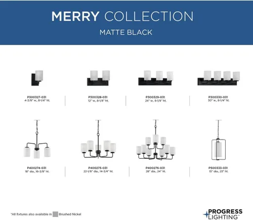 Miniatura 5 de Progress Lighting P300327-031 Merry Bath & Vanity, negro