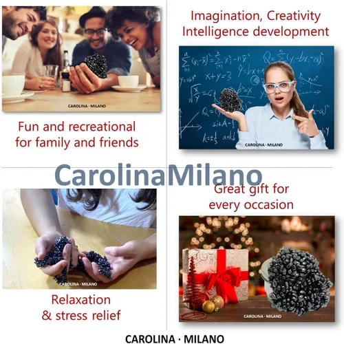 Miniatura 7 de 700 piezas de masilla de ferrita de cangrejos negros para adultos, piedras de ferrita para adultos, juguete de escritorio de oficina, cuentas