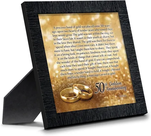 Miniatura 10 de Crossroads Home Décor Boda 50 para padres, decoraciones de 50 aniversario para fiesta, aniversario de oro, regalos de 50 años, 50 para parejas, Gris