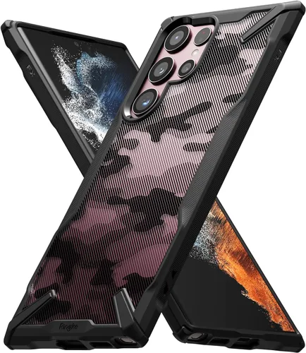 Ringke Fusion-X para Samsung Galaxy S22 Ultra Funda [Recortes Precisos para Lentes de Cámara] Parachoques Mejorado Resistente Uso Rudo a Prueba de