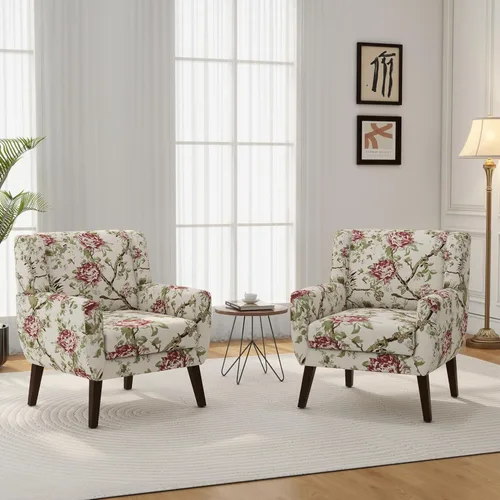 Miniatura 42 de Silla decorativa, sillas de tela moderna de mediados de siglo con brazos para sala de estar, cómodo sillón tapizado para dormitorio, sala de espera
