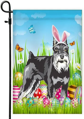 Miniatura 4 de Beagle Happy Easter Day Holiday Flag Funny Dog Wear Bunny Ears Headband Cute for Home Decor (12" x 18") USA Garden Flag Premium Decorative Yard