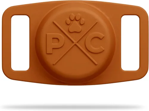 Pup Culture Soporte de AirTag para collar de perro, para rastreador de perros GPS, para Apple iPhone, para perros y gatos Naranja