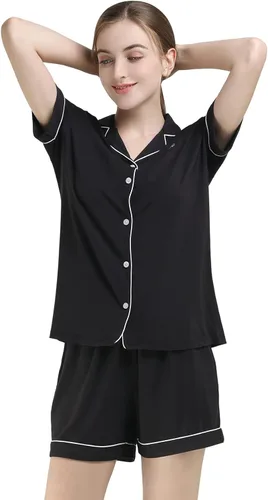 Miniatura 2 de Women's Pajama Sets Bamboo Pajama Button Down Sleepwear Nightwear 2 Piece Pj Set Soft Pjs Lounge Sets