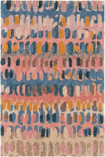 Miniatura 33 de Dash & Albert - Alfombra de lana con diseño de virutas de pintura - 4' x 6', azul. Alfombra de acento micro enganchado a mano, duradera, para áreas