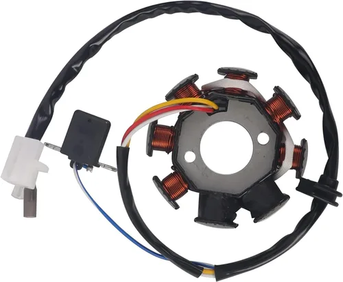 Magneto - Estator de encendido con 4 alambres AC 8 polos se adapta a motor GY6 50cc 80cc 100cc scooter ciclomotor ATV Sunl Roketa Dune Buggy Go Kart