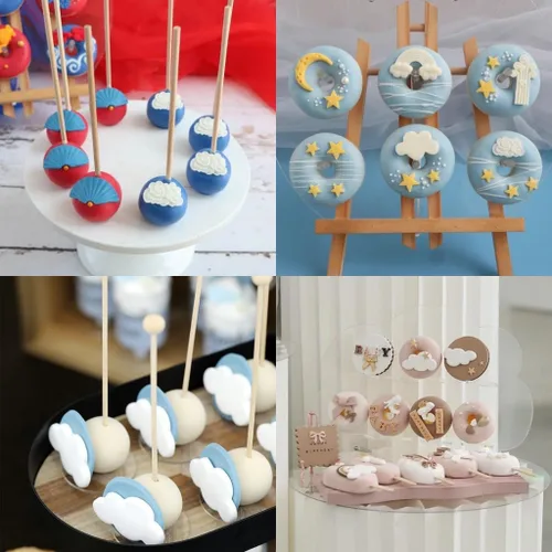Miniatura 2 de Moldes de Silicona de Luna y Estrella, Molde de Fondant de Nube Luna Estrella Moldes de Chocolate para Dulces Horneado Azúcar Cake Pop Cupcake