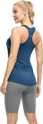 Miniatura 5 de Icyzone Camiseta deportiva con espalda cruzada, sin mangas, para mujer, paquete de 3