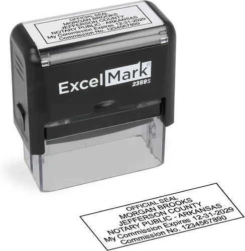 Miniatura 74 de ExcelMark Sello Notarial para los 50 Estados - Sello Oficial del Estado - Texas Negro